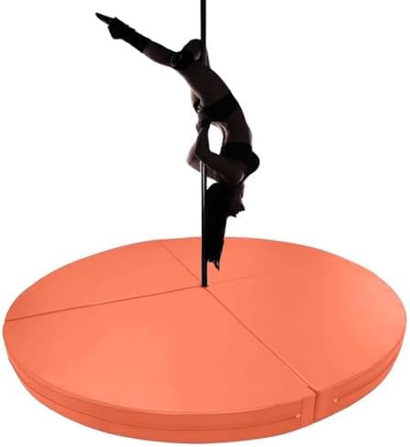 Premium Dance Pole Removable Spinning Static Dancing HeavyDuty Steel Pole Adjustable Height,(Pole Dance Mat,2"/4" Thick Round Folding Crash Mat for Pole Dancing, Home Gym Safety Pad, Yoga F