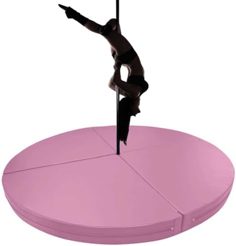 Premium Dance Pole Removable Spinning Static Dancing HeavyDuty Steel Pole Adjustable Height,(Pole Dance Mat,2"/4" Thick Round Folding Crash Mat for Pole Dancing, Home Gym Safety Pad, Yoga F