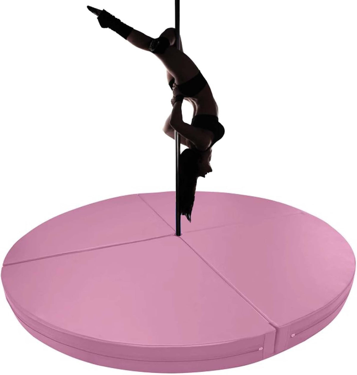 Premium Dance Pole Removable Spinning Static Dancing HeavyDuty Steel Pole Adjustable Height,(Pole Dance Mat,2"/4" Thick Round Folding Crash Mat for Pole Dancing, Home Gym Safety Pad, Yoga F