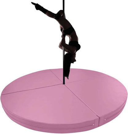 Premium Dance Pole Removable Spinning Static Dancing HeavyDuty Steel Pole Adjustable Height,(Pole Dance Mat,2"/4" Thick Round Folding Crash Mat for Pole Dancing, Home Gym Safety Pad, Yoga F