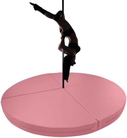 Premium Dance Pole Removable Spinning Static Dancing HeavyDuty Steel Pole Adjustable Height,(Pole Dance Mat,2"/4" Thick Round Folding Crash Mat for Pole Dancing, Home Gym Safety Pad, Yoga F