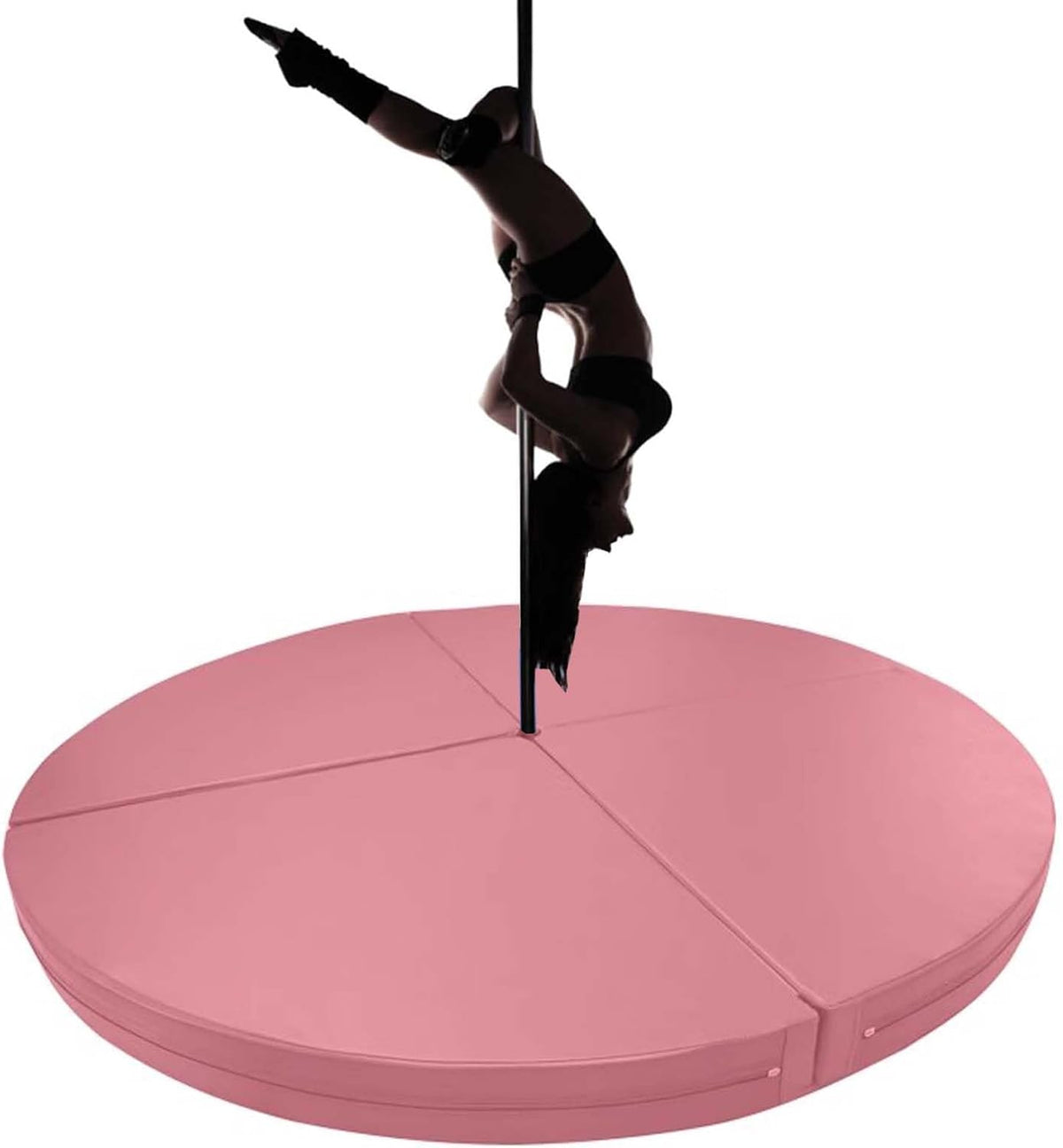 Premium Dance Pole Removable Spinning Static Dancing HeavyDuty Steel Pole Adjustable Height,(Pole Dance Mat,2"/4" Thick Round Folding Crash Mat for Pole Dancing, Home Gym Safety Pad, Yoga F