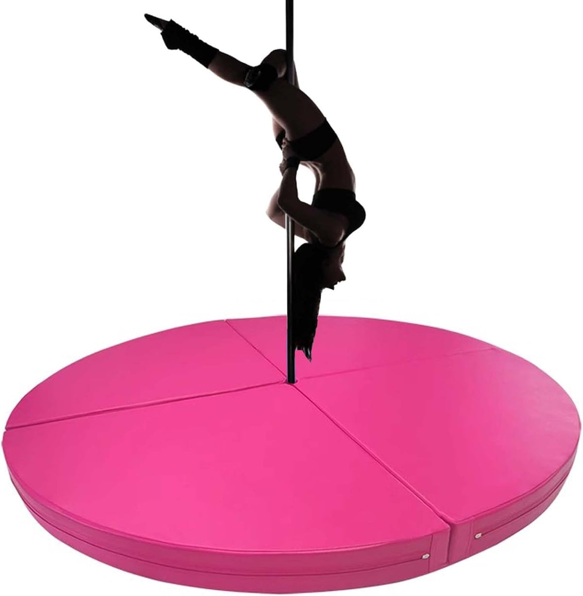 Premium Dance Pole Removable Spinning Static Dancing HeavyDuty Steel Pole Adjustable Height,(Pole Dance Mat,2"/4" Thick Round Folding Crash Mat for Pole Dancing, Home Gym Safety Pad, Yoga F