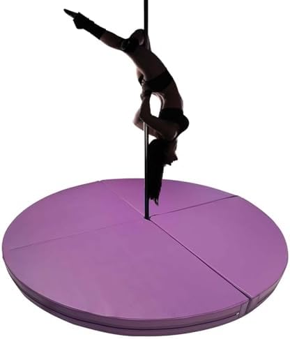 Premium Dance Pole Removable Spinning Static Dancing HeavyDuty Steel Pole Adjustable Height,(Pole Dance Mat,2"/4" Thick Round Folding Crash Mat for Pole Dancing, Home Gym Safety Pad, Yoga F