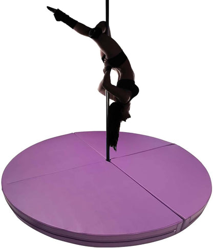 Premium Dance Pole Removable Spinning Static Dancing HeavyDuty Steel Pole Adjustable Height,(Pole Dance Mat,2"/4" Thick Round Folding Crash Mat for Pole Dancing, Home Gym Safety Pad, Yoga F