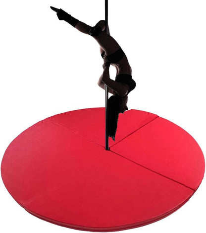 Premium Dance Pole Removable Spinning Static Dancing HeavyDuty Steel Pole Adjustable Height,(Pole Dance Mat,2"/4" Thick Round Folding Crash Mat for Pole Dancing, Home Gym Safety Pad, Yoga F