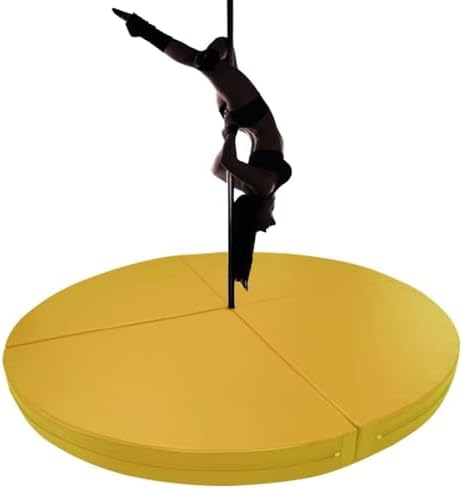 Premium Dance Pole Removable Spinning Static Dancing HeavyDuty Steel Pole Adjustable Height,(Pole Dance Mat,2"/4" Thick Round Folding Crash Mat for Pole Dancing, Home Gym Safety Pad, Yoga F