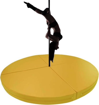 Premium Dance Pole Removable Spinning Static Dancing HeavyDuty Steel Pole Adjustable Height,(Pole Dance Mat,2"/4" Thick Round Folding Crash Mat for Pole Dancing, Home Gym Safety Pad, Yoga F