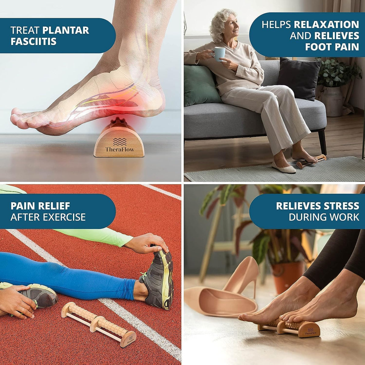 Small Dual Foot Massager for Neuropathy - for Plantar Fasciitis Relief - Foot Roller for Foot Pain Relief | Feet Massager for Pain Relief and Circulation - Ideal Gifts for Mom