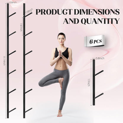6 Tier Yoga Mat Rack,Yoga Mat Holder Wall Mount