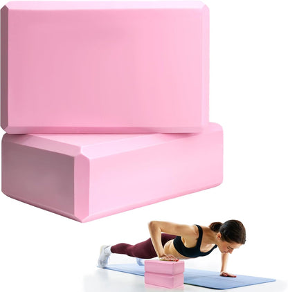 2 Pcs Yoga Blocks, 9x6x3 Inch Foam Blocks for Pilates