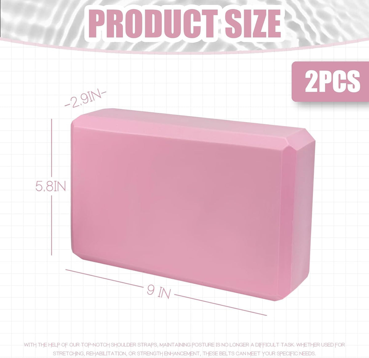 2 Pcs Yoga Blocks, 9x6x3 Inch Foam Blocks for Pilates