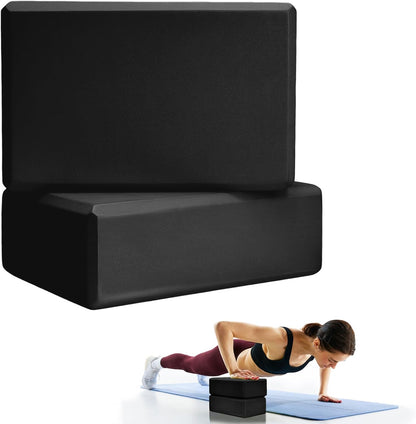 2 Pcs Yoga Blocks, 9x6x3 Inch Foam Blocks for Pilates