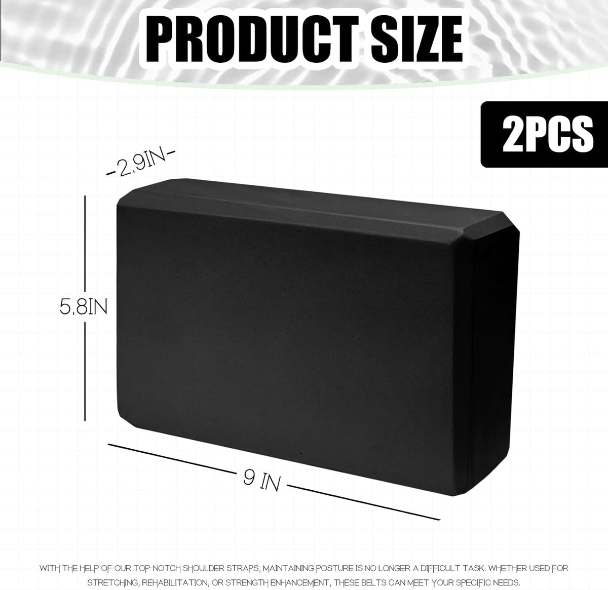 2 Pcs Yoga Blocks, 9x6x3 Inch Foam Blocks for Pilates