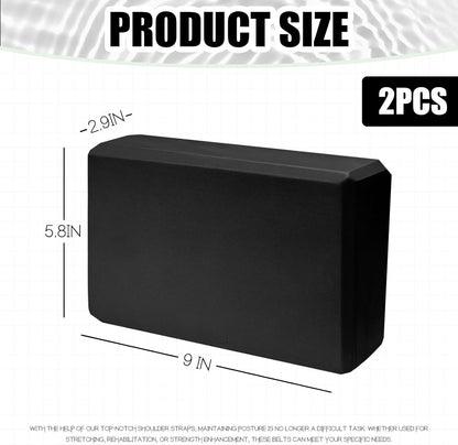 2 Pcs Yoga Blocks, 9x6x3 Inch Foam Blocks for Pilates