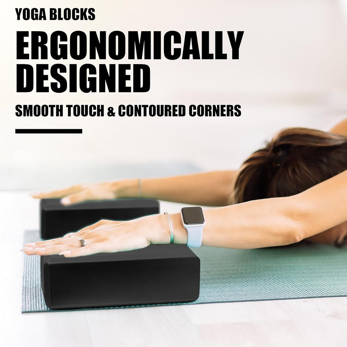 2 Pcs Yoga Blocks, 9x6x3 Inch Foam Blocks for Pilates