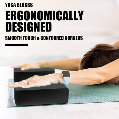 2 Pcs Yoga Blocks, 9x6x3 Inch Foam Blocks for Pilates