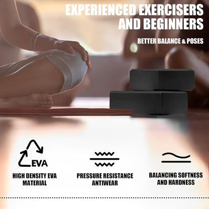 2 Pcs Yoga Blocks, 9x6x3 Inch Foam Blocks for Pilates