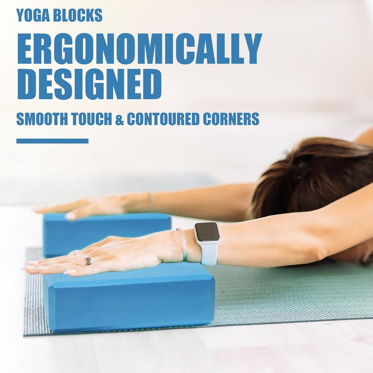 2 Pcs Yoga Blocks, 9x6x3 Inch Foam Blocks for Pilates