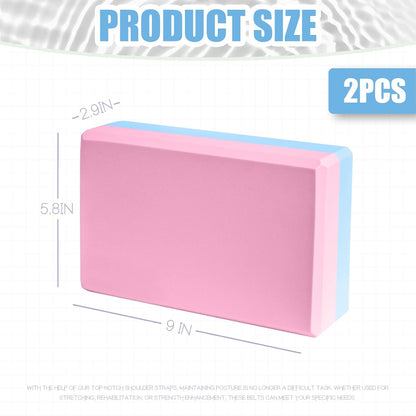 2 Pcs Yoga Blocks, 9x6x3 Inch Foam Blocks for Pilates