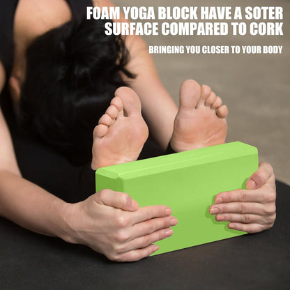 2 Pcs Yoga Blocks, 9x6x3 Inch Foam Blocks for Pilates