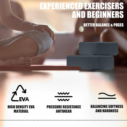 2 Pcs Yoga Blocks, 9x6x3 Inch Foam Blocks for Pilates
