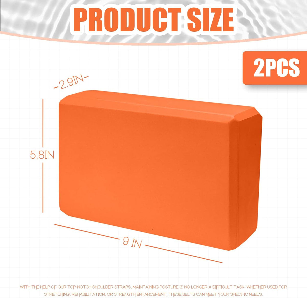 2 Pcs Yoga Blocks, 9x6x3 Inch Foam Blocks for Pilates