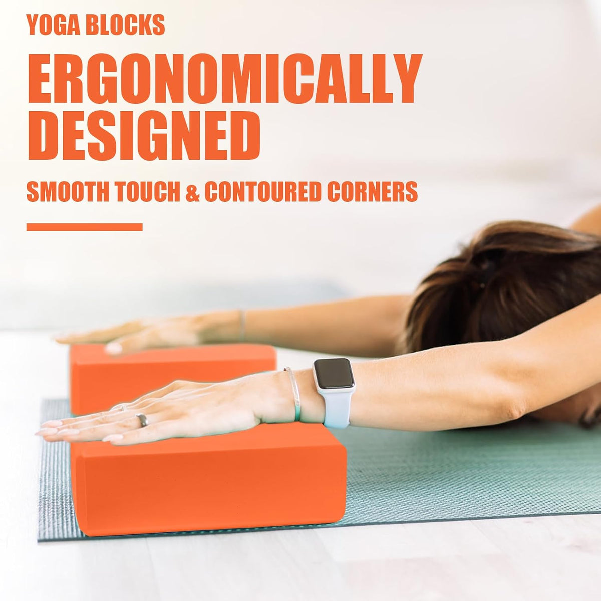 2 Pcs Yoga Blocks, 9x6x3 Inch Foam Blocks for Pilates