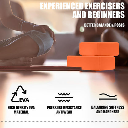 2 Pcs Yoga Blocks, 9x6x3 Inch Foam Blocks for Pilates