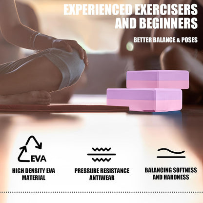 2 Pcs Yoga Blocks, 9x6x3 Inch Foam Blocks for Pilates