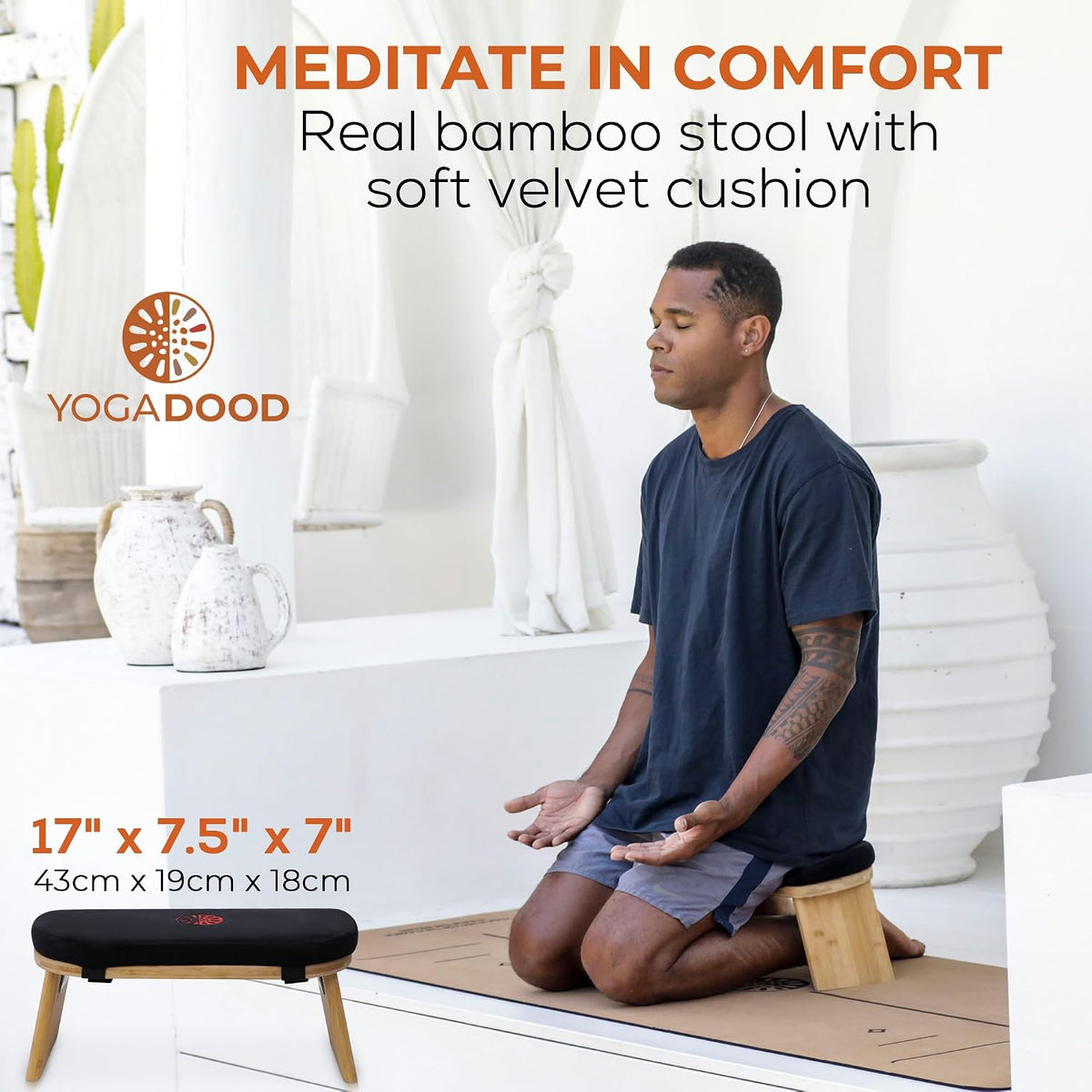 Meditation Bench - Folding Bamboo Meditation Stool