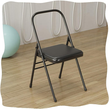 Folding Chair, Foldable Yoga Auxiliary Chair Iyengar Yoga Chairs, Non-Slip, for Flexibility, Strength Training, Balance Handstand(Green)