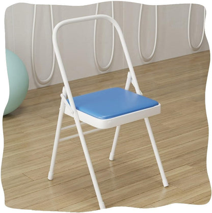 Folding Chair, Foldable Yoga Auxiliary Chair Iyengar Yoga Chairs, Non-Slip, for Flexibility, Strength Training, Balance Handstand(Green)