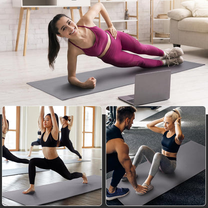 All Purpose Thick High Density No Tear Exercise Yoga Mat with Strap & Lightweight Features for Indoor & Outdoor Use
