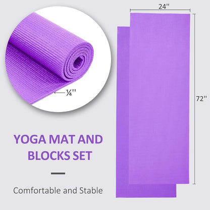 All Purpose Thick High Density No Tear Exercise Yoga Mat with Strap & Lightweight Features for Indoor & Outdoor Use