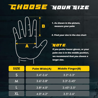 Full-Finger Workout Gloves for Men, Padded Gym Gloves with Grip