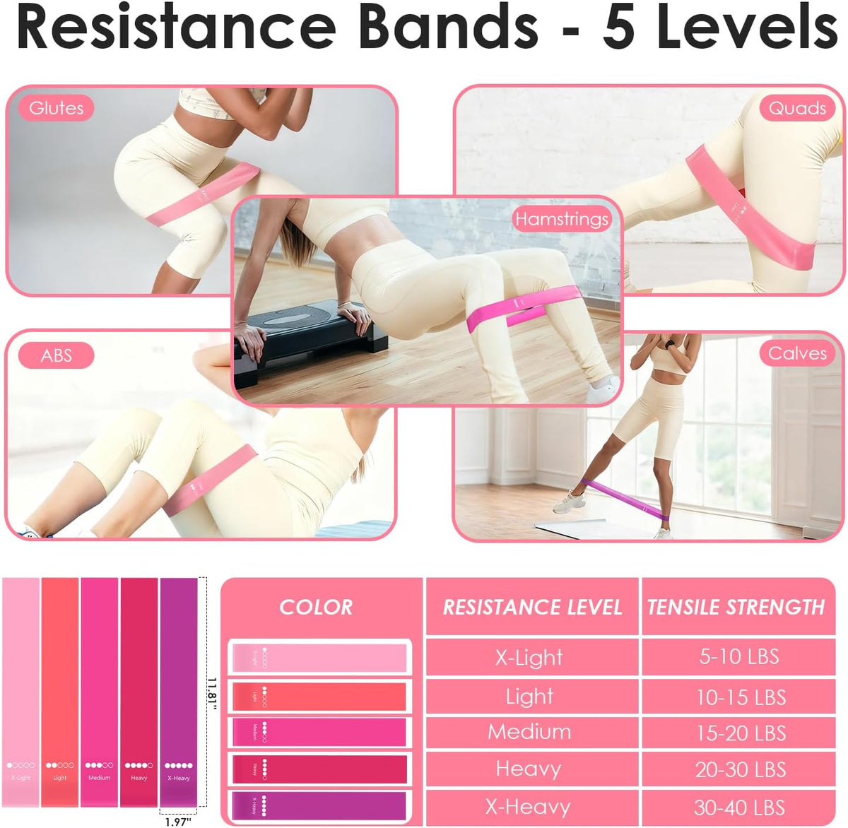 16 PCS Pink Pilates Ring and Ball Set for Women with 15" Magic Circle, Home Pilates Equipment Kit with Adjustable 1LB Ankle Wrist Weight, Resistance Band, Gliding Discs, Pilates Essentials Accessories