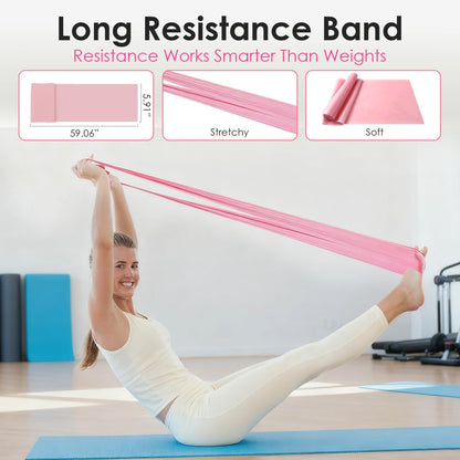 16 PCS Pink Pilates Ring and Ball Set for Women with 15" Magic Circle, Home Pilates Equipment Kit with Adjustable 1LB Ankle Wrist Weight, Resistance Band, Gliding Discs, Pilates Essentials Accessories