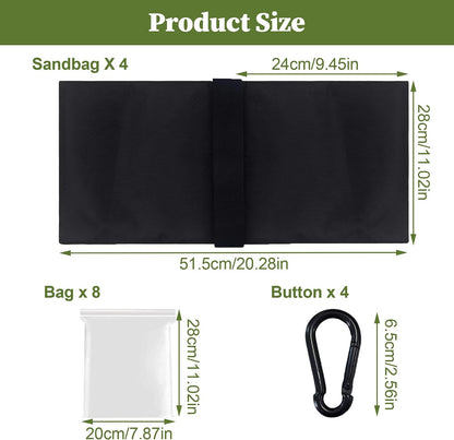 4-Pack Heavy Duty Sandbags,Multi-Use Stability for Photography Backdrop Stands Tripods Canopies Tents & Outdoor Gear,Reinforced Design + 4 Clips