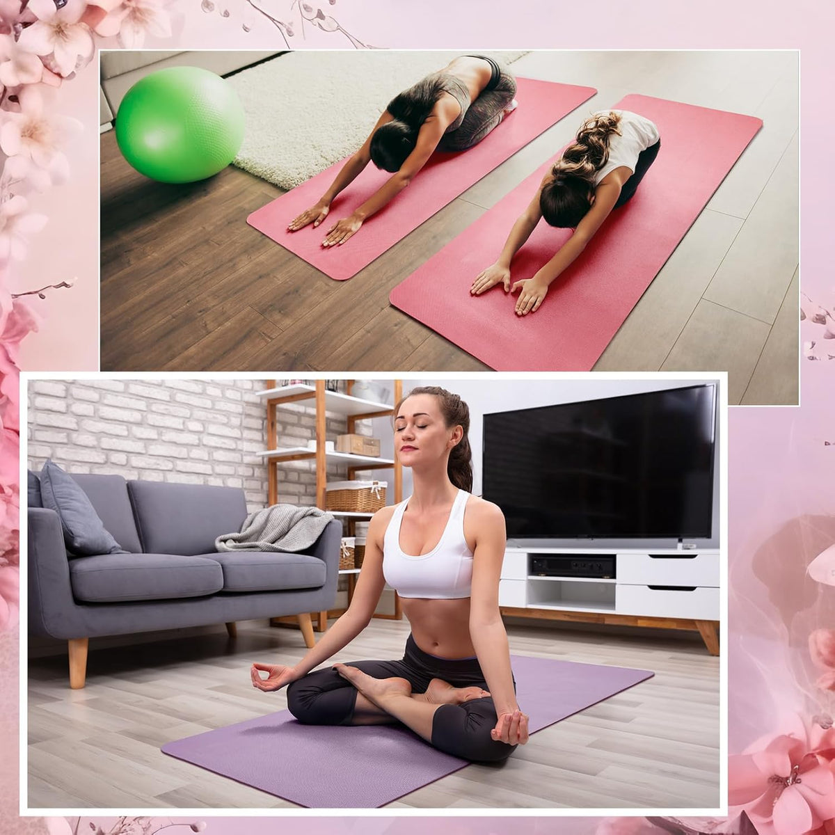 24 Pack 68" x 24" Yoga Mat Bulk, 4mm Thick Extra Long Sports Mat Anti Slip Tear Resistant Yoga Exercise Set for Fitness Stretching Home Workout Gym and Studio