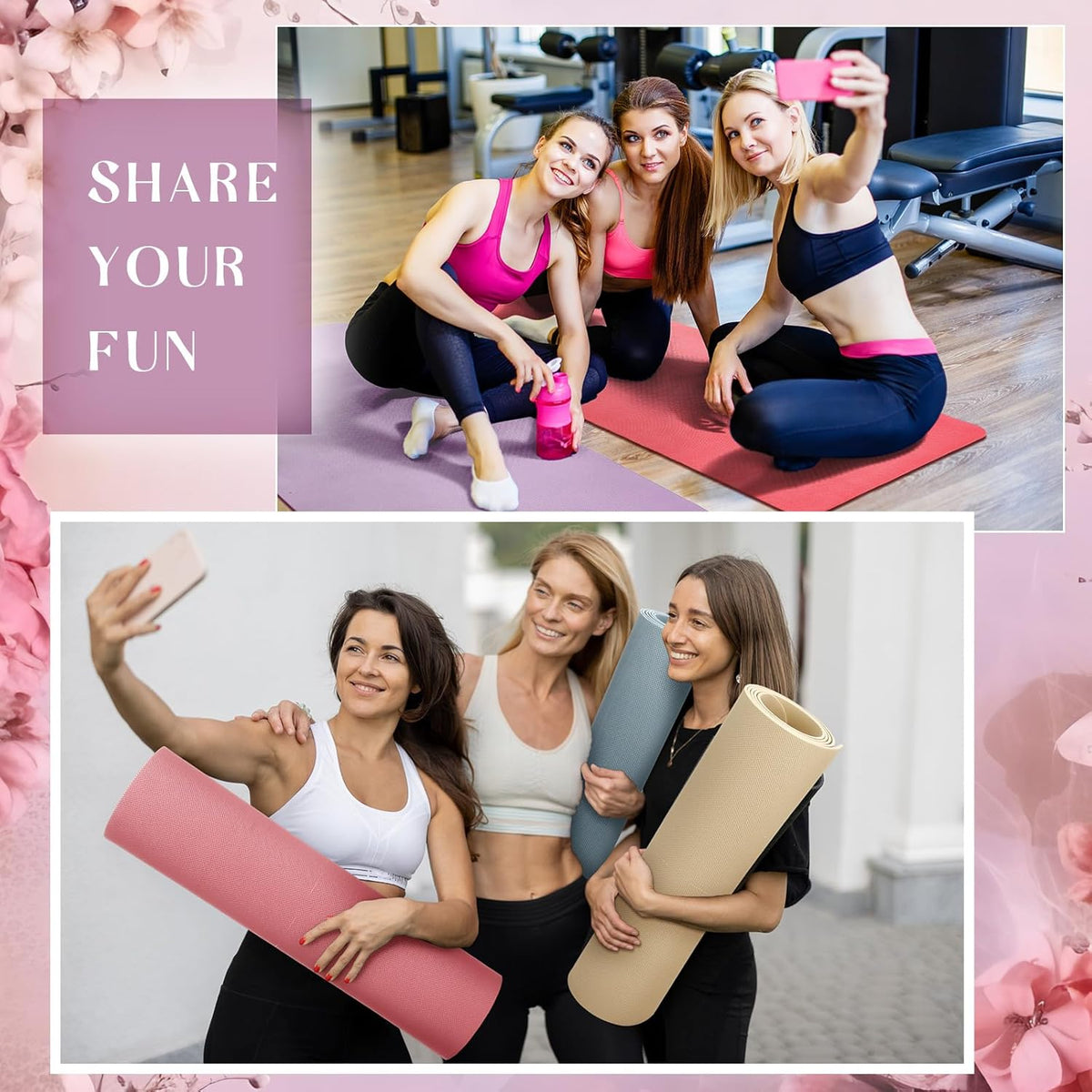 24 Pack 68" x 24" Yoga Mat Bulk, 4mm Thick Extra Long Sports Mat Anti Slip Tear Resistant Yoga Exercise Set for Fitness Stretching Home Workout Gym and Studio