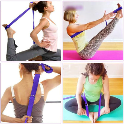Yoga Stretch Belt 72 Inch Elastic Fitness Stretch Band with Durable Buckle for Flexibility Muscle Stretching and Daily Exercise
