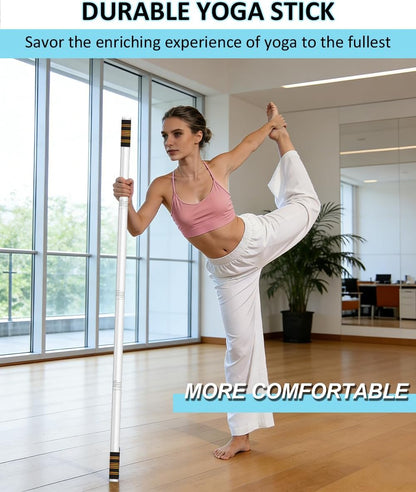 5ft Adjustable Yoga Stick with Non-Slip Foam Sleeveds for Balance