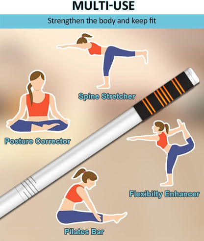 5ft Adjustable Yoga Stick with Non-Slip Foam Sleeveds for Balance