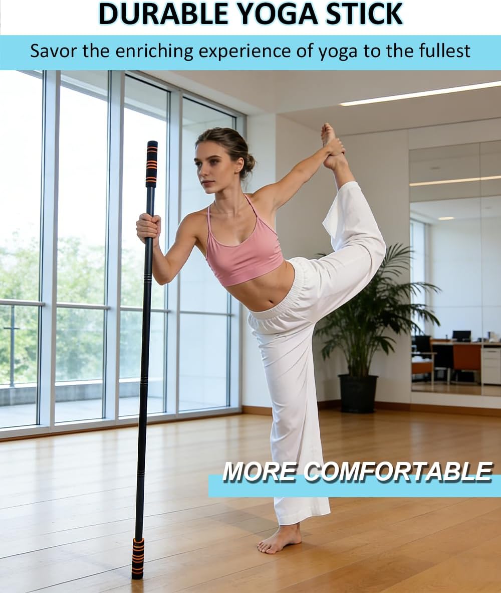 5ft Adjustable Yoga Stick with Non-Slip Foam Sleeveds for Balance
