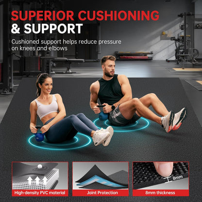 Extra Large Exercise Mat 10'x6'/9'x6'/8'x6'/7'x5'/6'x4' (8mm)