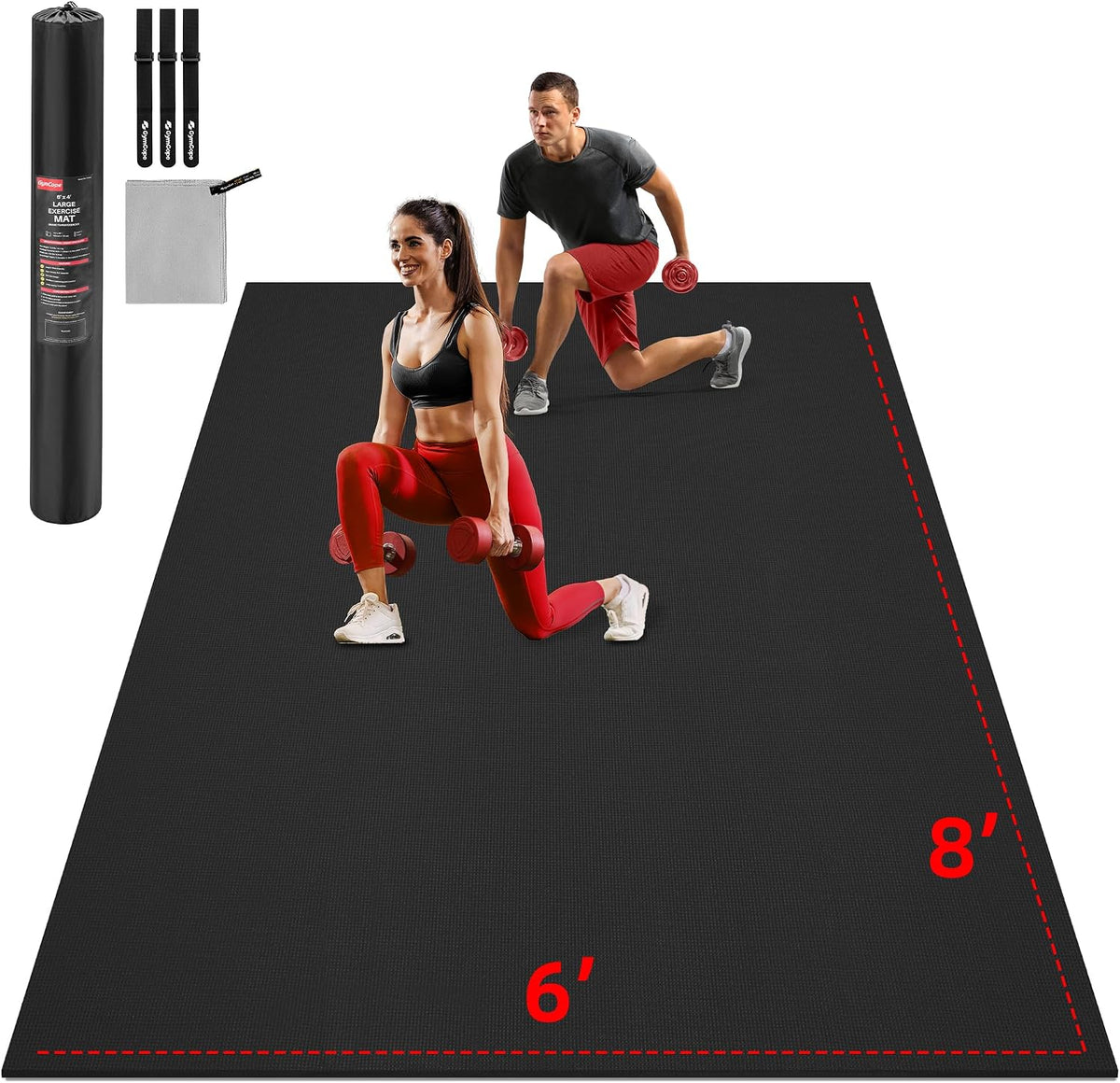 Extra Large Exercise Mat 10'x6'/9'x6'/8'x6'/7'x5'/6'x4' (8mm)