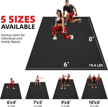 Extra Large Exercise Mat 10'x6'/9'x6'/8'x6'/7'x5'/6'x4' (8mm)