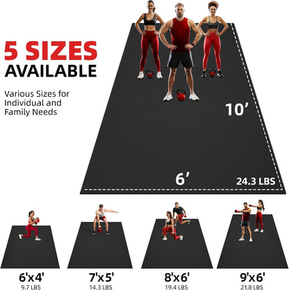 Extra Large Exercise Mat 10'x6'/9'x6'/8'x6'/7'x5'/6'x4' (8mm)