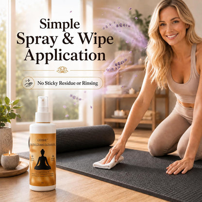 Yoga Mat Cleaner & Deodorizer Spray – Lavender Essential Oil Formula for Yoga Mats, Pilates Reformers & Gym Equipment – Natural No-Residue Workout Mat Cleaner, Non-Toxic Daily Cleaning Spray (4oz)